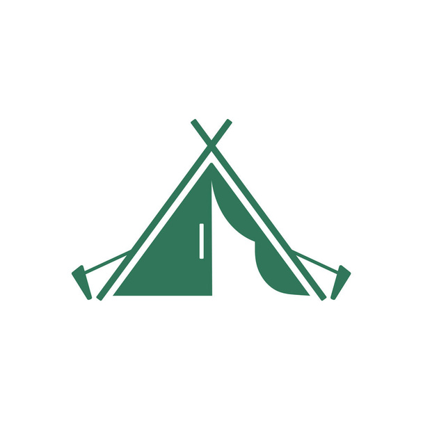 Stylized icon of tourist tent. Vector illustratio - Vector, afbeelding