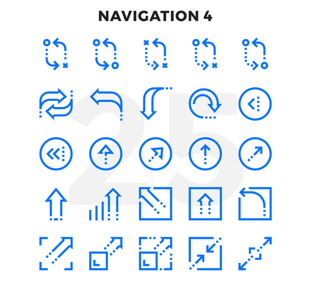 Dashed Outline Icons Pack for UI. Pixel perfect thin line vector icon set for web design and website application. - Vector, Image