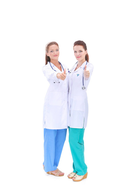 Two young woman doctor , standing in hospital. Two young woman doctor. - Fotoğraf, Görsel