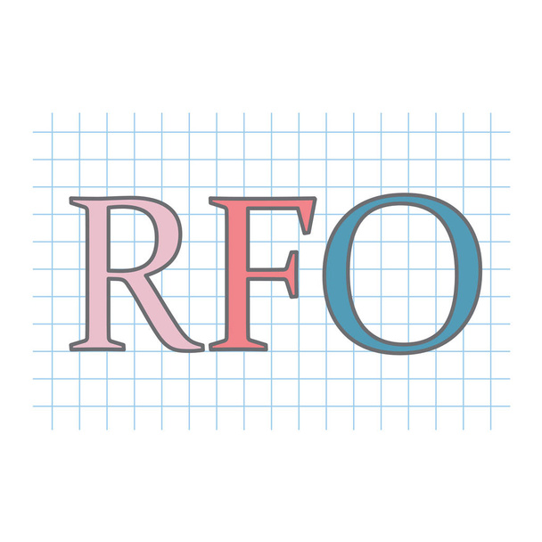 RFO (Demande d'offre) écrit sur papier à carreaux illustration vectorielle
 - Vecteur, image