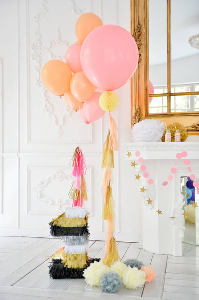 Decorations for holiday party. Birthday party decorations. A lot of balloons. Best decorations ideas.  - Fotografie, Obrázek