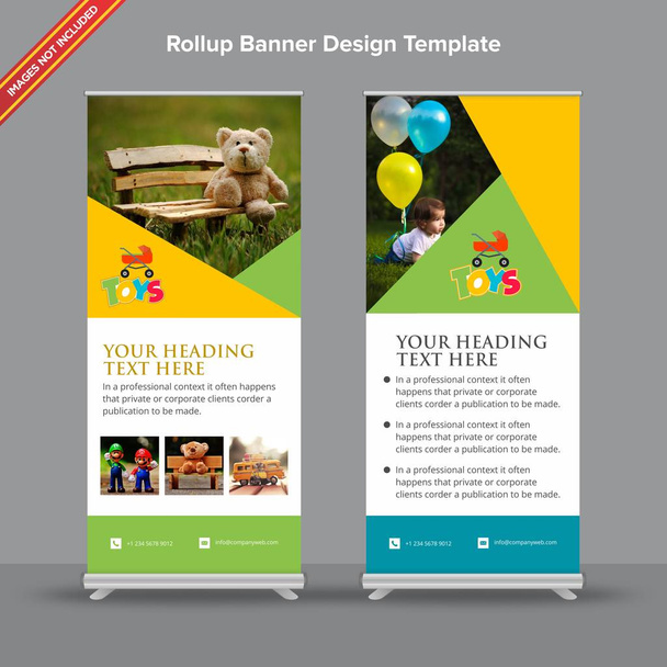 Playful Geometric Rollup Banner Design - Vector, Image