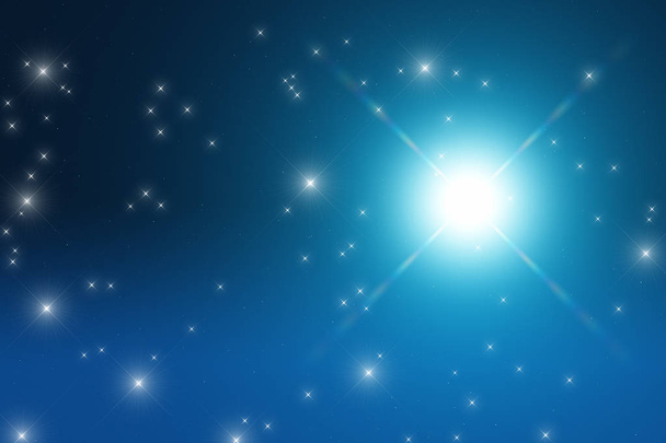 helle Sterne am Nachthimmel, Raumkonzept  - Foto, Bild