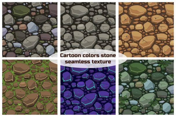 Big set View seamless background texture colors stones. - Vector, Image
