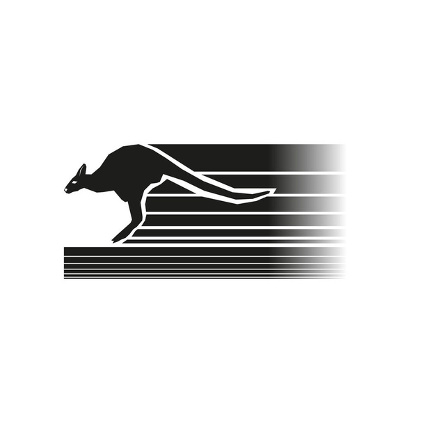 Logo with a picture of a kangaroo. Vector illustration. - Wektor, obraz