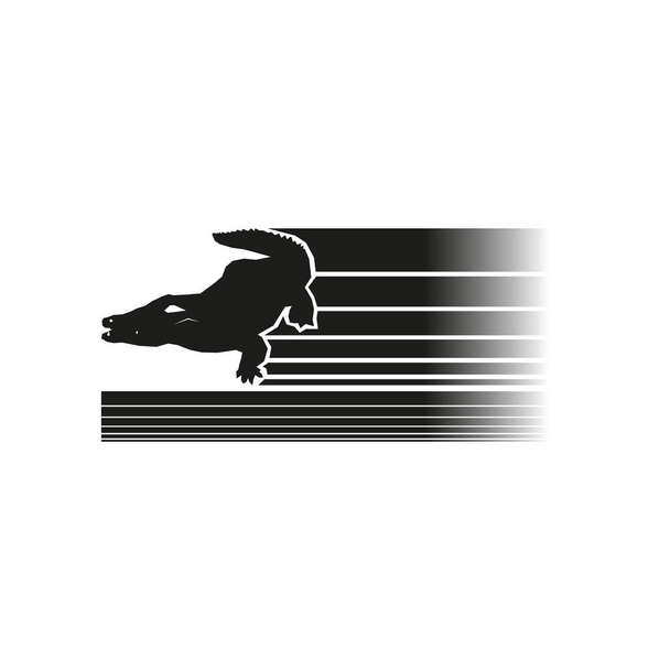Logo with a picture of a crocodile. Vector illustration. - Vettoriali, immagini