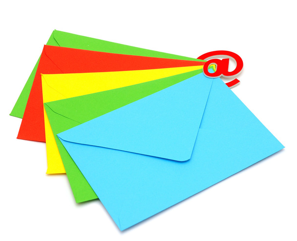 sobres coloridos con icono de correo electrónico
 - Foto, Imagen