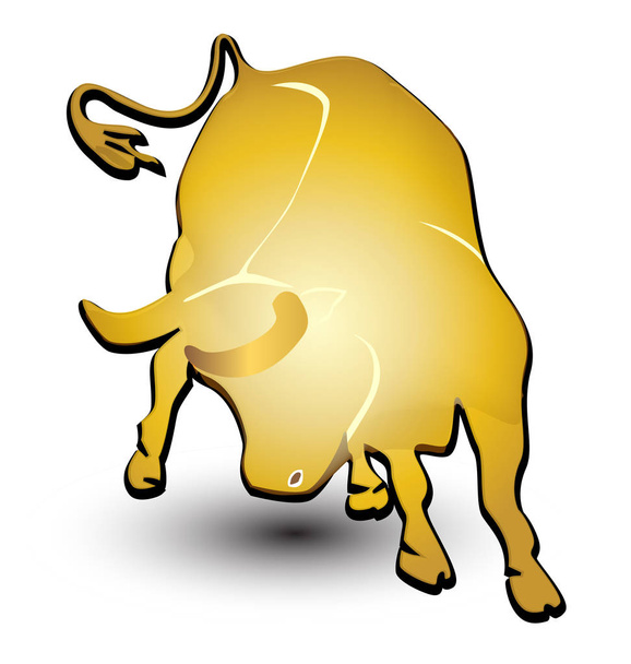 Gold bull vector symbol - Vector, Image