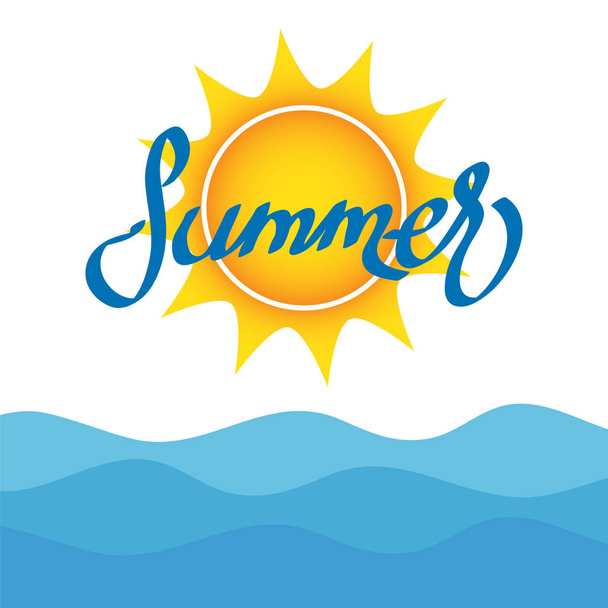 Sea background and summer creative design, stock vector illustration - Vector, Imagen