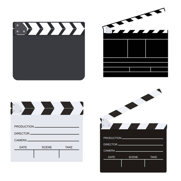 üres igazgató clapboard vagy film clapboard elszigetelt háttér vektor illusztráció - Vektor, kép