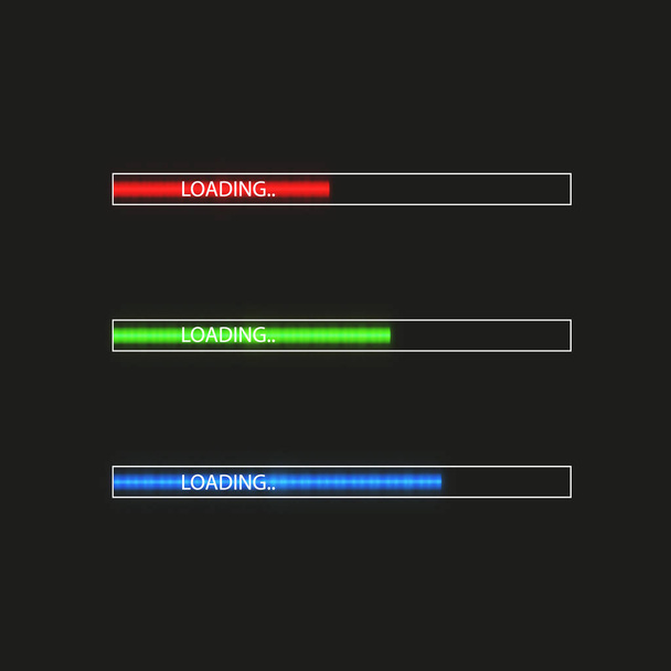 Progress loading bar with lighting. Concept technology. Vector illustration - Вектор, зображення