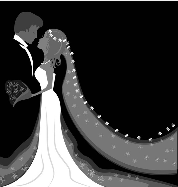 Γάμου Νύφη και γαμπρός φόντο - Διάνυσμα, εικόνα