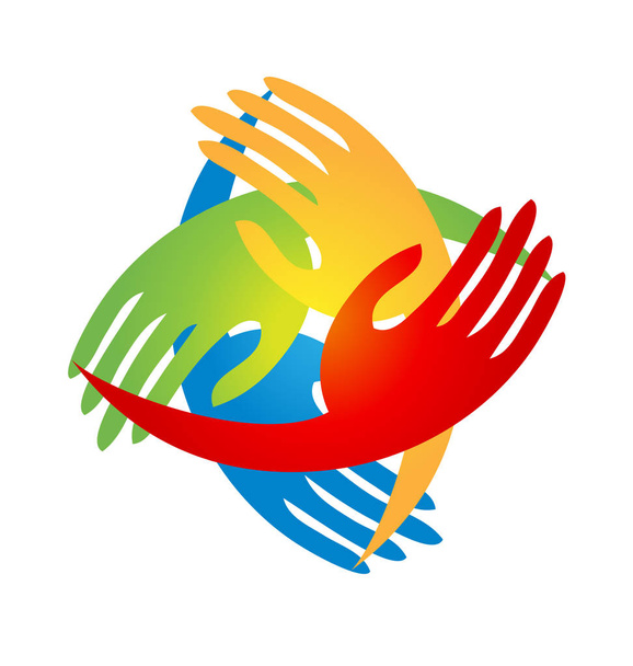Grupo de mãos juntas logotipo do vetor
 - Vetor, Imagem