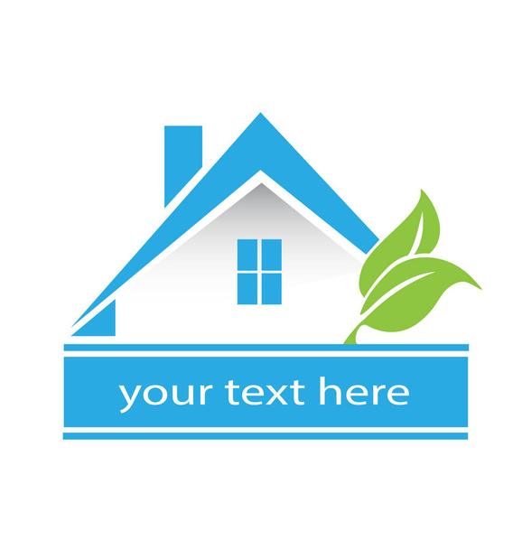 House real estate and leafs logo - Vector, Image