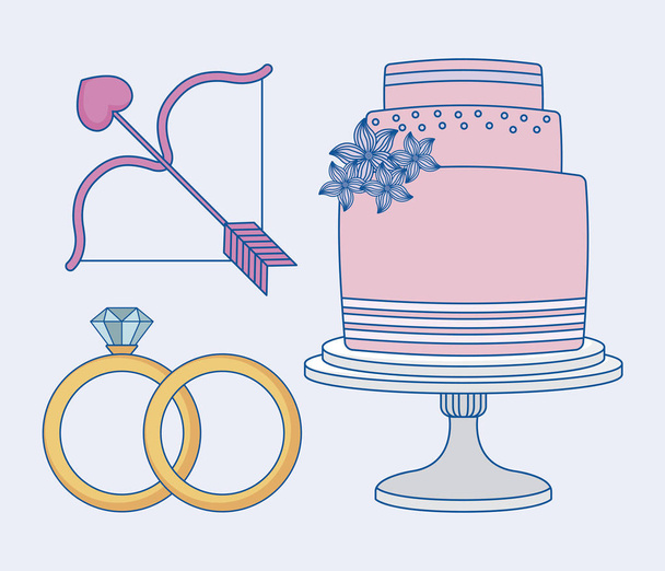 wedding icon set - Vector, Image