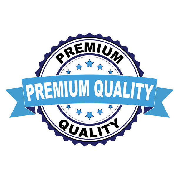 Timbro di gomma nera blu con concetto di qualità Premium
 - Vettoriali, immagini