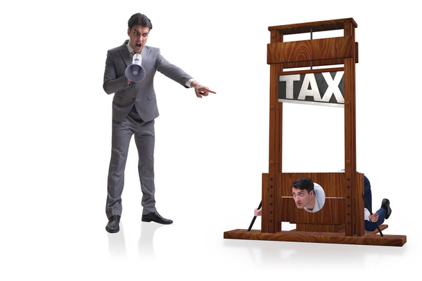 Businessman in heavy high taxes business concept - Photo, Image