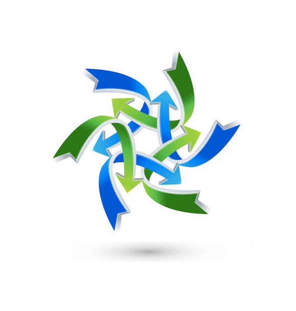 Arrow direction recycle business logo - Vector, Image