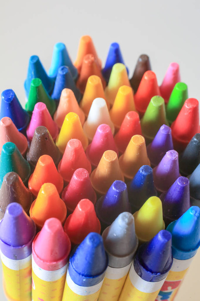 colorful crayon on desk - Photo, Image