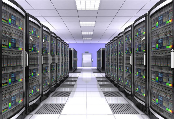 network workstation server room concept 3d illustration - Photo, Image