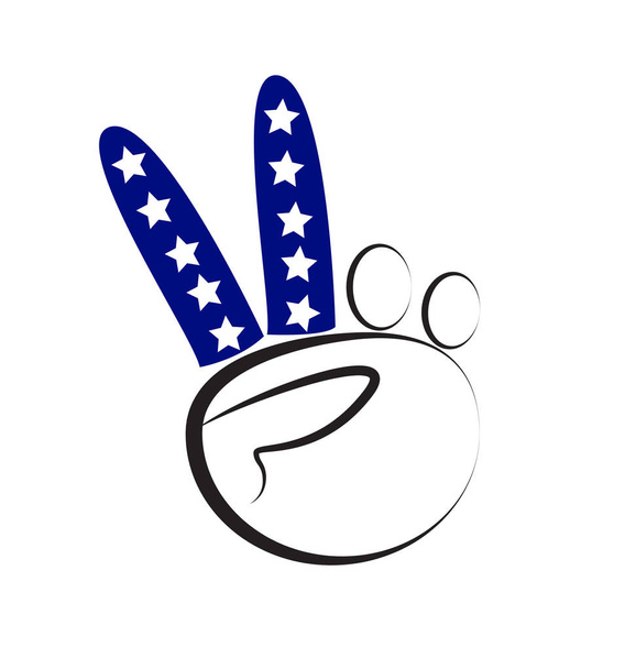 amerikanisch 4. Juli Friedenszeichen Hand Vektor Logo - Vektor, Bild