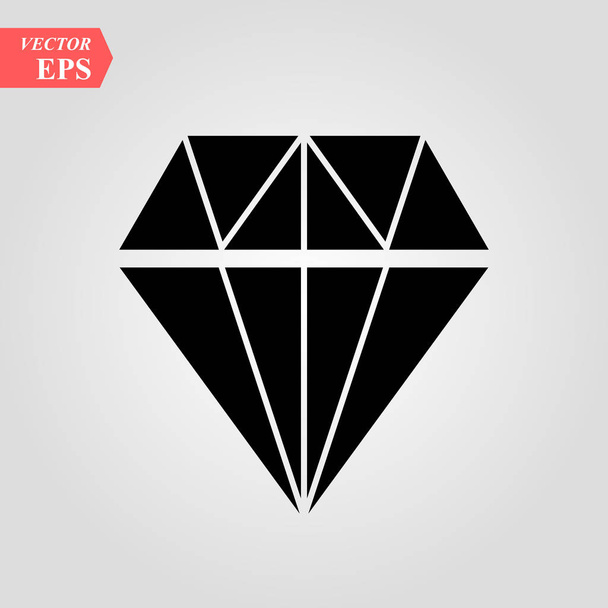 ダイヤモンド アイコン ベクトル。シンプルなフラット記号です。白い背景の上の完璧な黒ピクト図。eps10 - ベクター画像