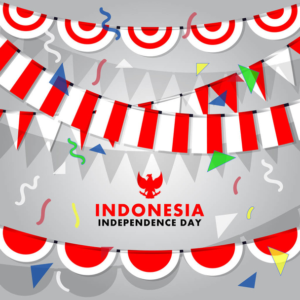 Tło dekoracyjne flagi Indonezji  - Wektor, obraz
