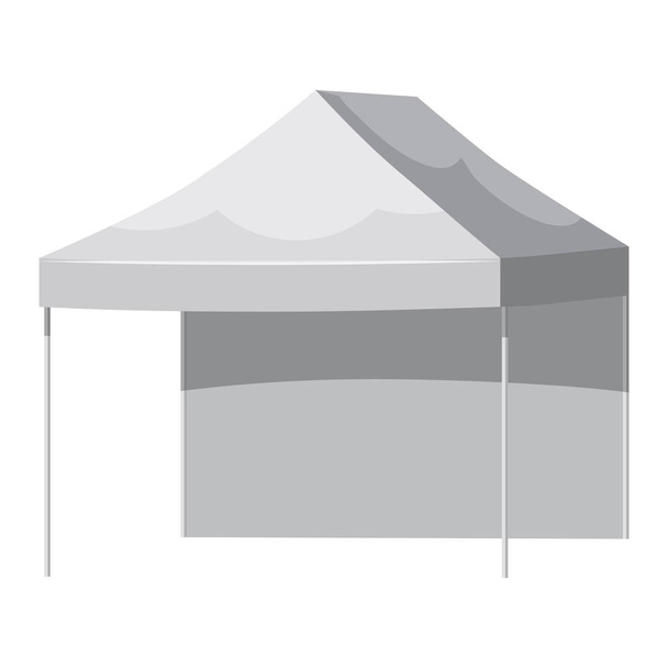 weißes Vordach oder Zelt, Vektor-Illustration. Promotion-Outdoor-Kanu-Event-Messe Pop-up-Zelt mobiles Festzelt. Attrappe für Ihr Design. - Vektor, Bild