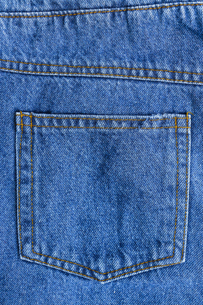 Close up blue pocket denim jeans texture background - Photo, Image