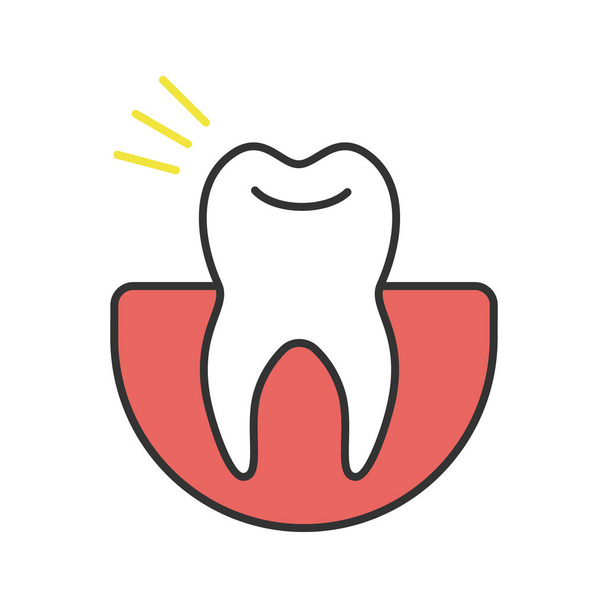 Toothache color icon. Isolated vector illustration - Vector, Image