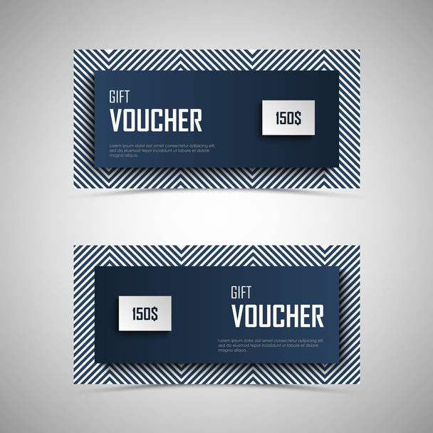 Cheque regalo con blanco azul patrón de diseño de vectores eps 10
 - Vector, Imagen