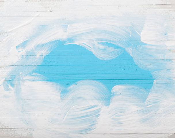 white and blue wooden background - Fotografie, Obrázek