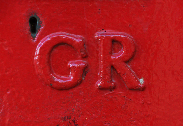  Exeter, Devon / England - 10 de setembro de 2013: Caixa postal Royal Mail com sistema GR, George 6th reinou 1936-1952
                                         - Foto, Imagem
