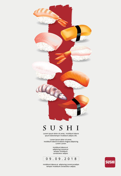 寿司屋のポスターベクトルイラスト - ベクター画像