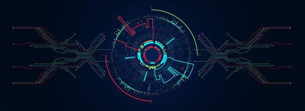 Concetto di tecnologia del cerchio astratto. Circuito, alto sfondo di colore del computer. Illustrazione vettoriale
 - Vettoriali, immagini