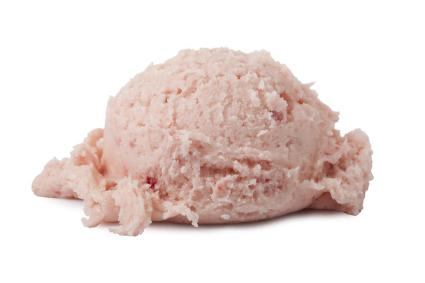 いちごのアイスクリームのスクープ - 写真・画像