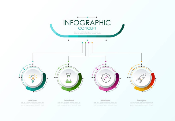Vector infographic template. Business concept with options.Vector illustration. - Vetor, Imagem