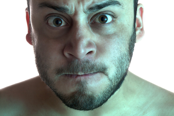 egy férfi dühös arccal - Fotó, kép