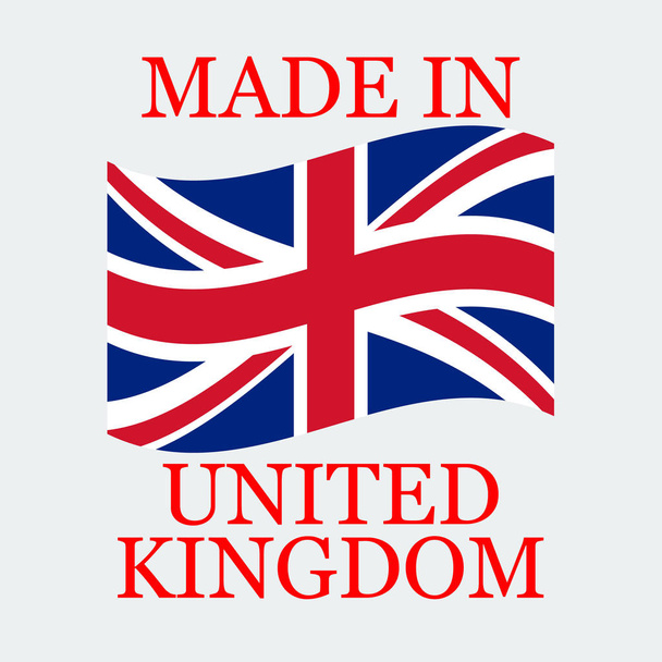  Flag Of United Kingdom With Text Made In United Kingdom. Vector Illustration - Vector, Image