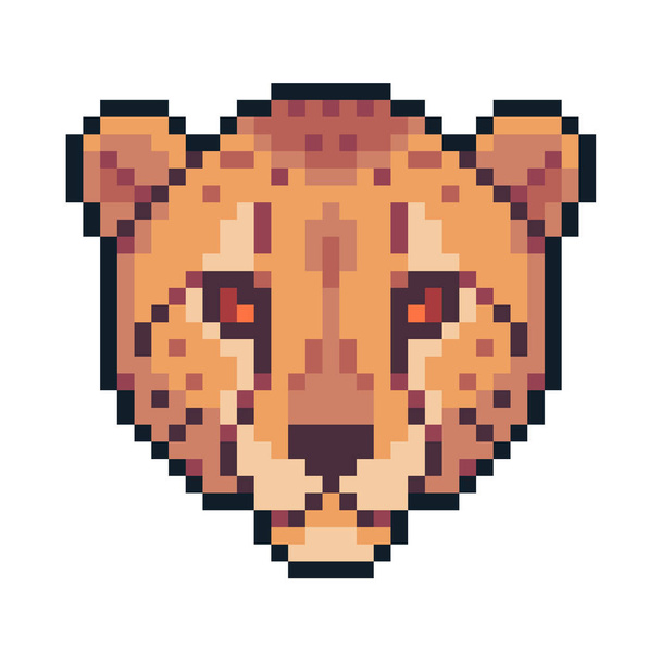 Pixel arte vector guepardo aislado sobre fondo blanco
. - Vector, Imagen