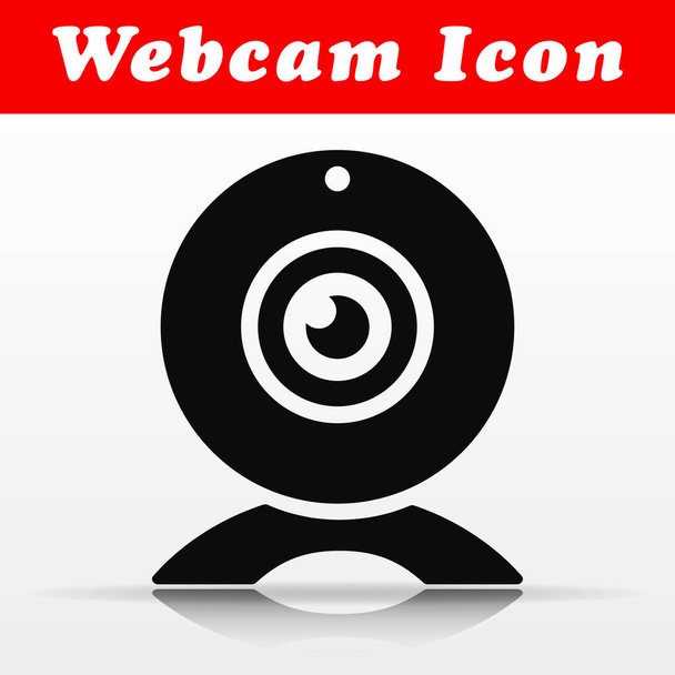 Ilustração do design de ícone vetorial da webcam preta
 - Vetor, Imagem