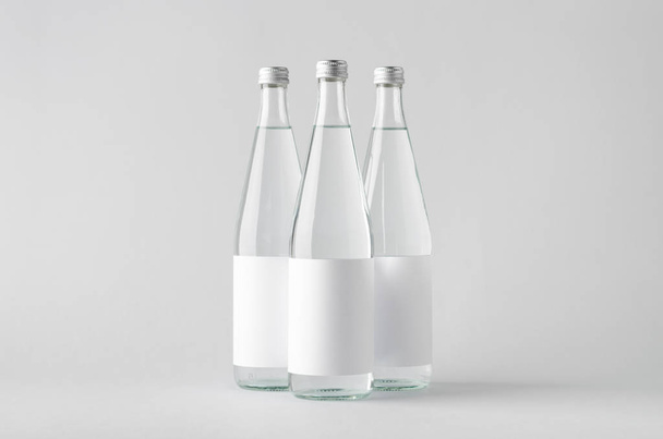 Water Bottle Mock-Up - Three Bottles. Blank Label - Foto, afbeelding