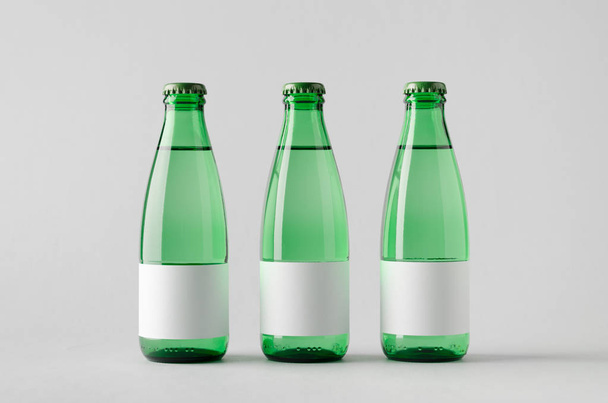 Water Bottle Mock-Up - Three Bottles. Blank Label - Fotoğraf, Görsel