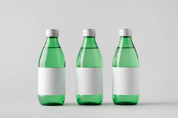 Water Bottle Mock-Up - Three Bottles. Blank Label - Photo, Image