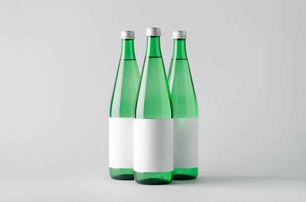 Water Bottle Mock-Up - Three Bottles. Blank Label - Foto, Imagen