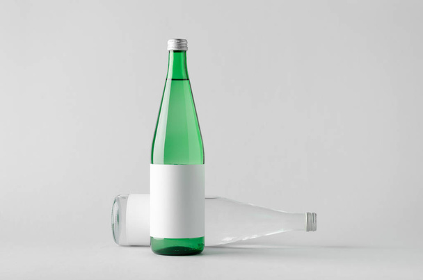 Water Bottle Mock-Up - Two Bottles. Blank Label - Photo, Image