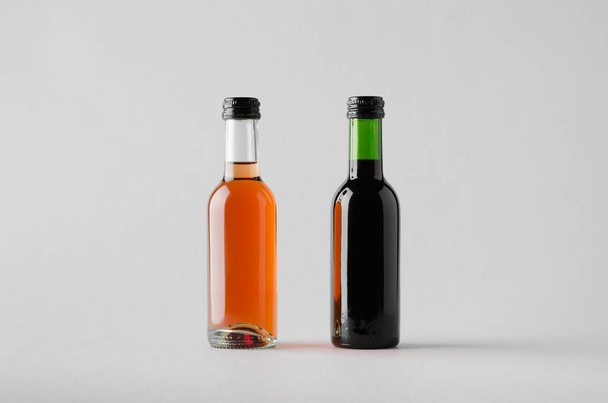 Wine Quarter / Mini Bottle Mock-Up - Two Bottles - Foto, Imagen