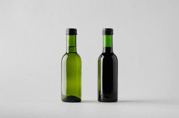 Wine Quarter / Mini Bottle Mock-Up - Two Bottles - Fotoğraf, Görsel