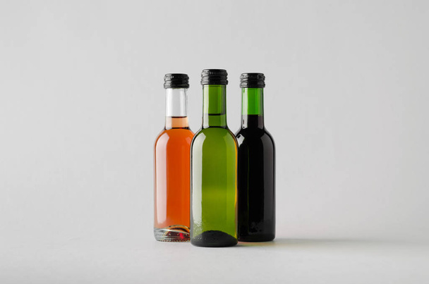Wine Quarter / Mini Bottle Mock-Up - Three Bottles - Fotoğraf, Görsel