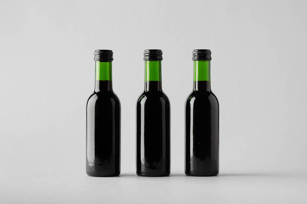 Wine Quarter / Mini Bottle Mock-Up - Three Bottles - Photo, image